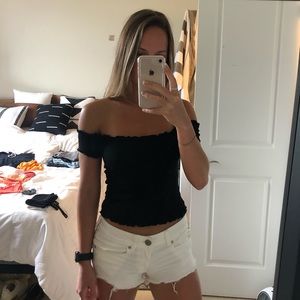 PacSun off the shoulder black tank